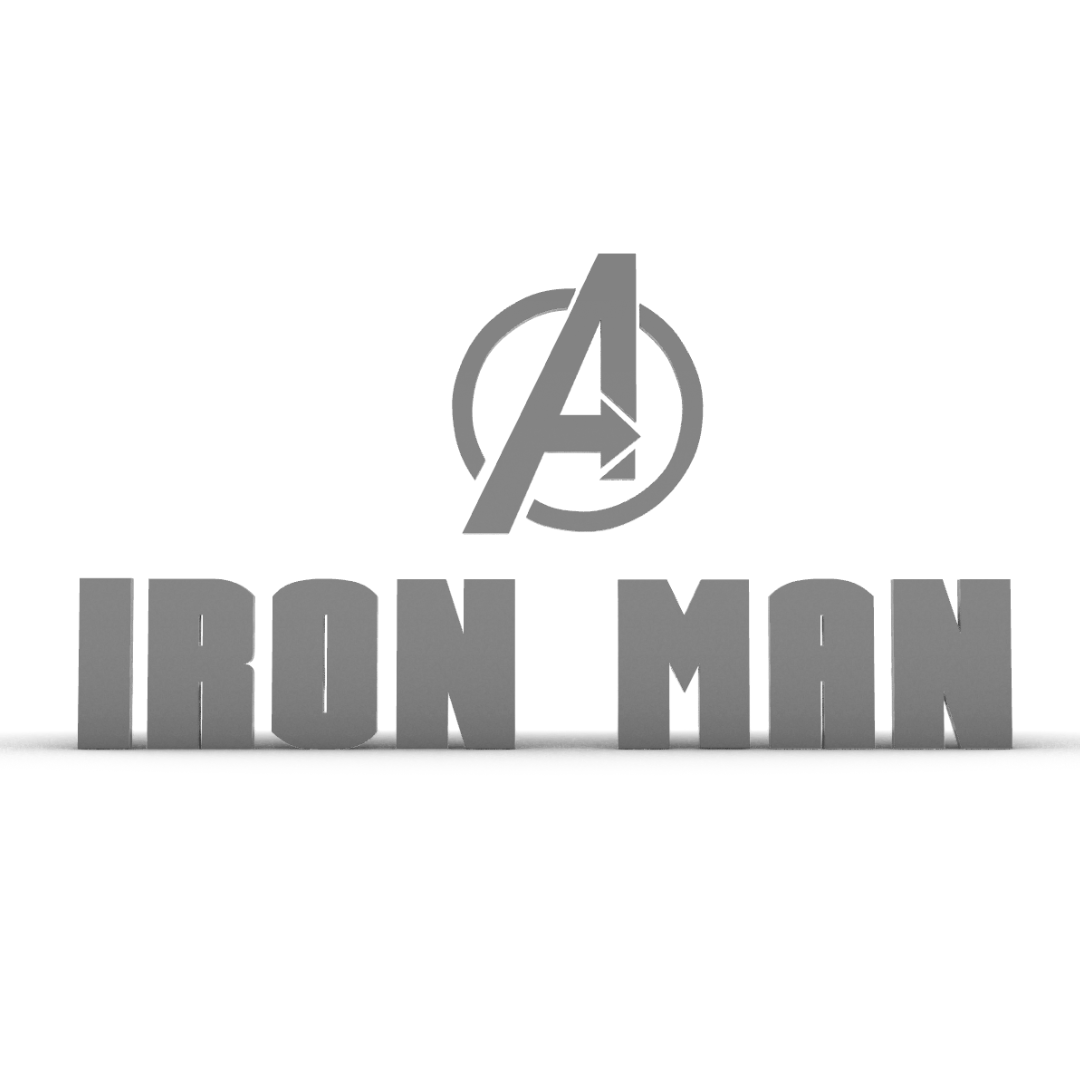 Scritta Decorativa Iron Man e Logo Avengers