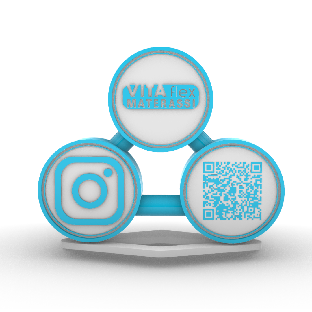 Codice QR (QR code) e Logo Aziendale su piedistallo