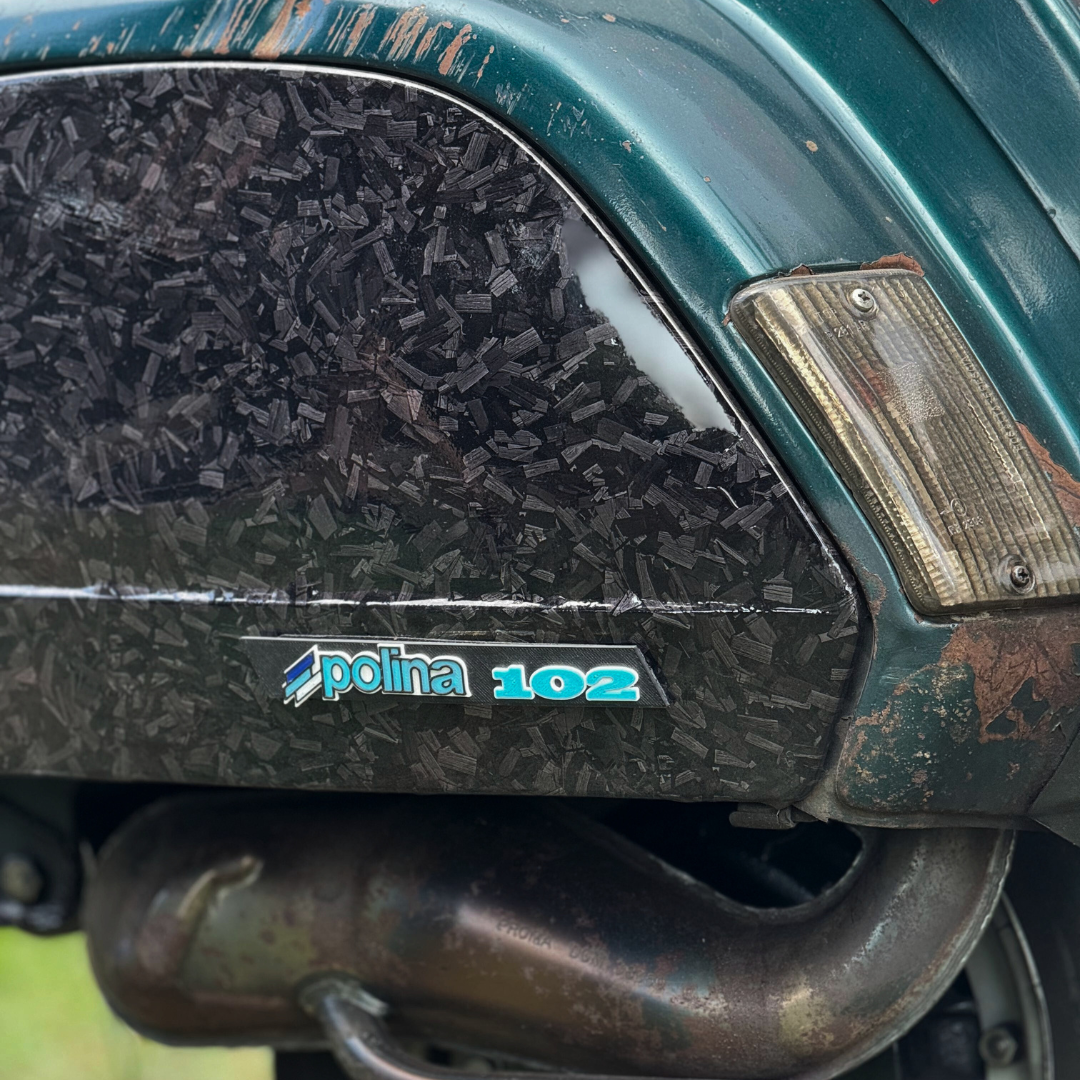 Targhetta Vespa PK V (chiappetta lato marmitta)