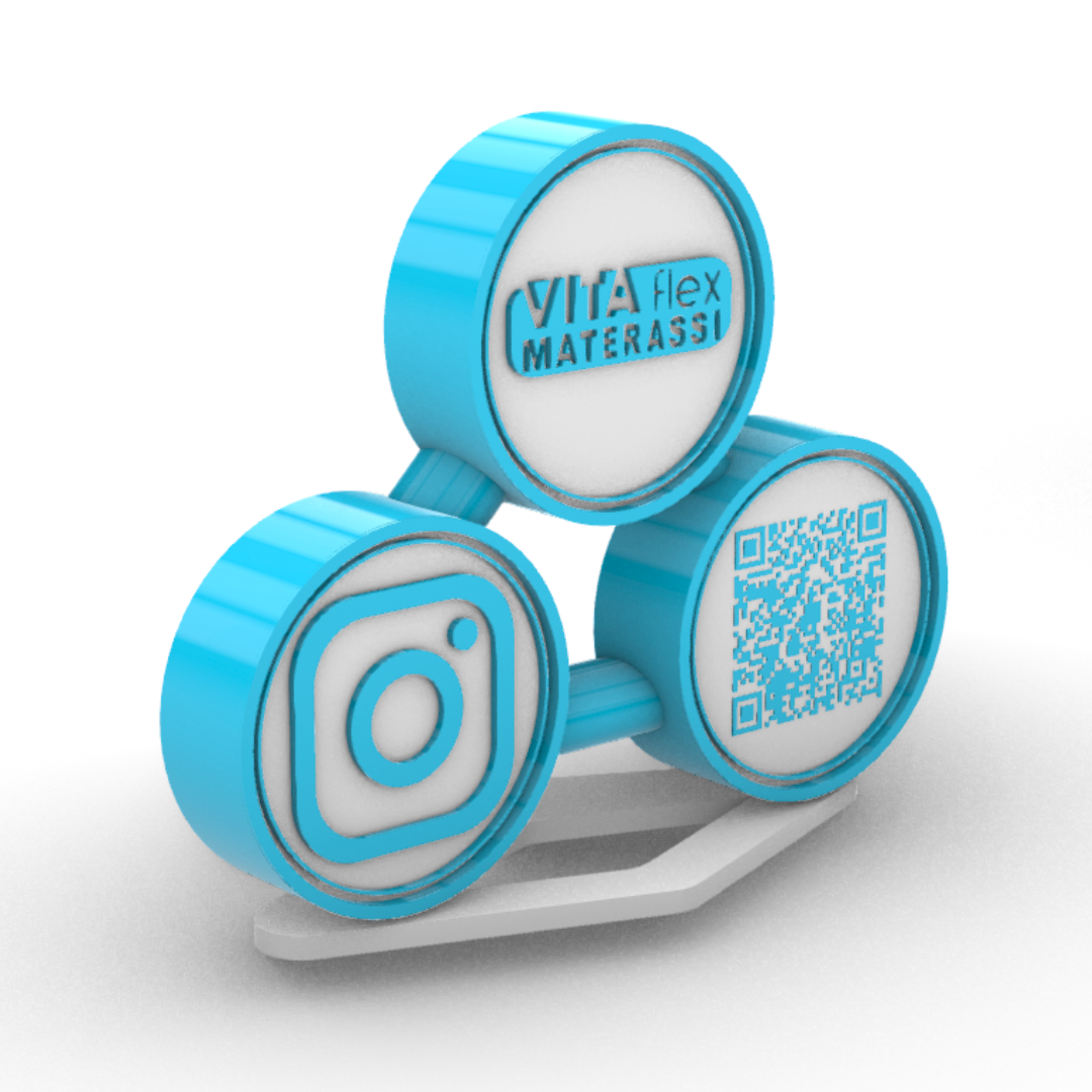 Codice QR (QR code) e Logo Aziendale su piedistallo