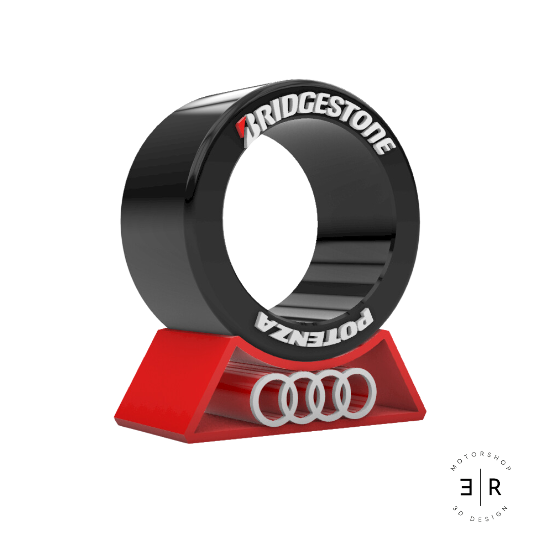 Soprammobile Copertone Pneumatico Bridgestone su Piedistallo - Audi