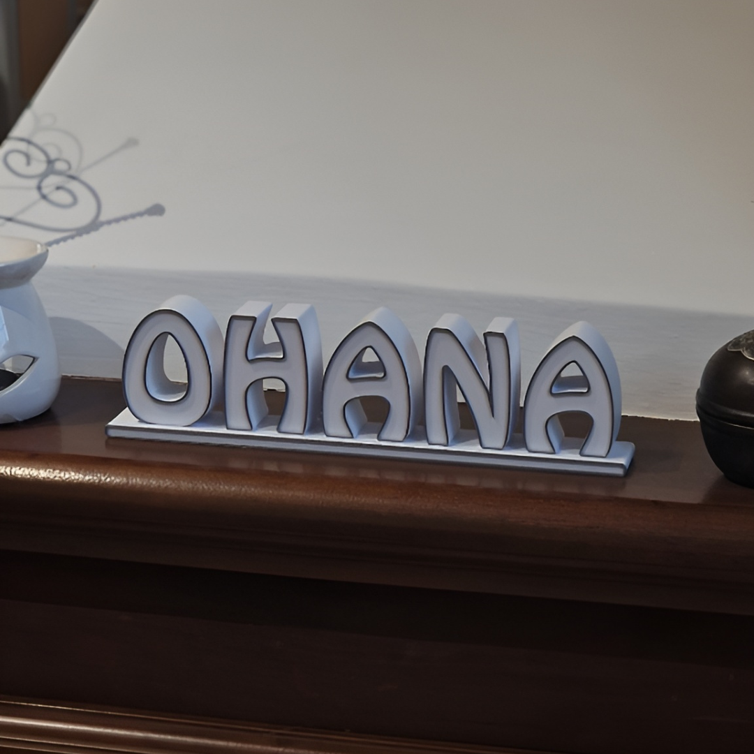 Scritta OHANA Sprammobile Personalizzabile
