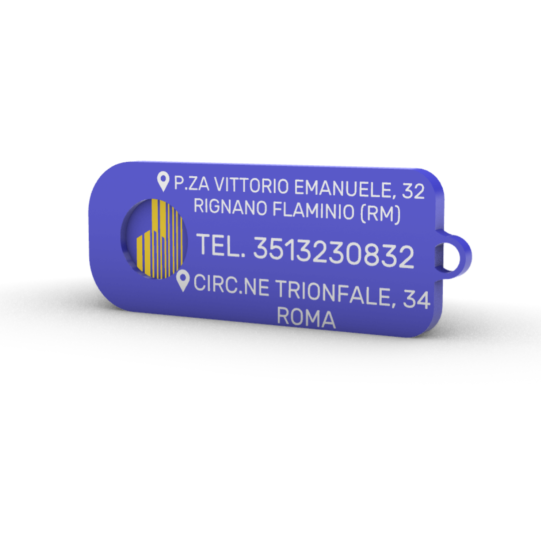 Portachiavi Personalizzato con Gettone per Carrello della Spesa - Versione Rettangolare