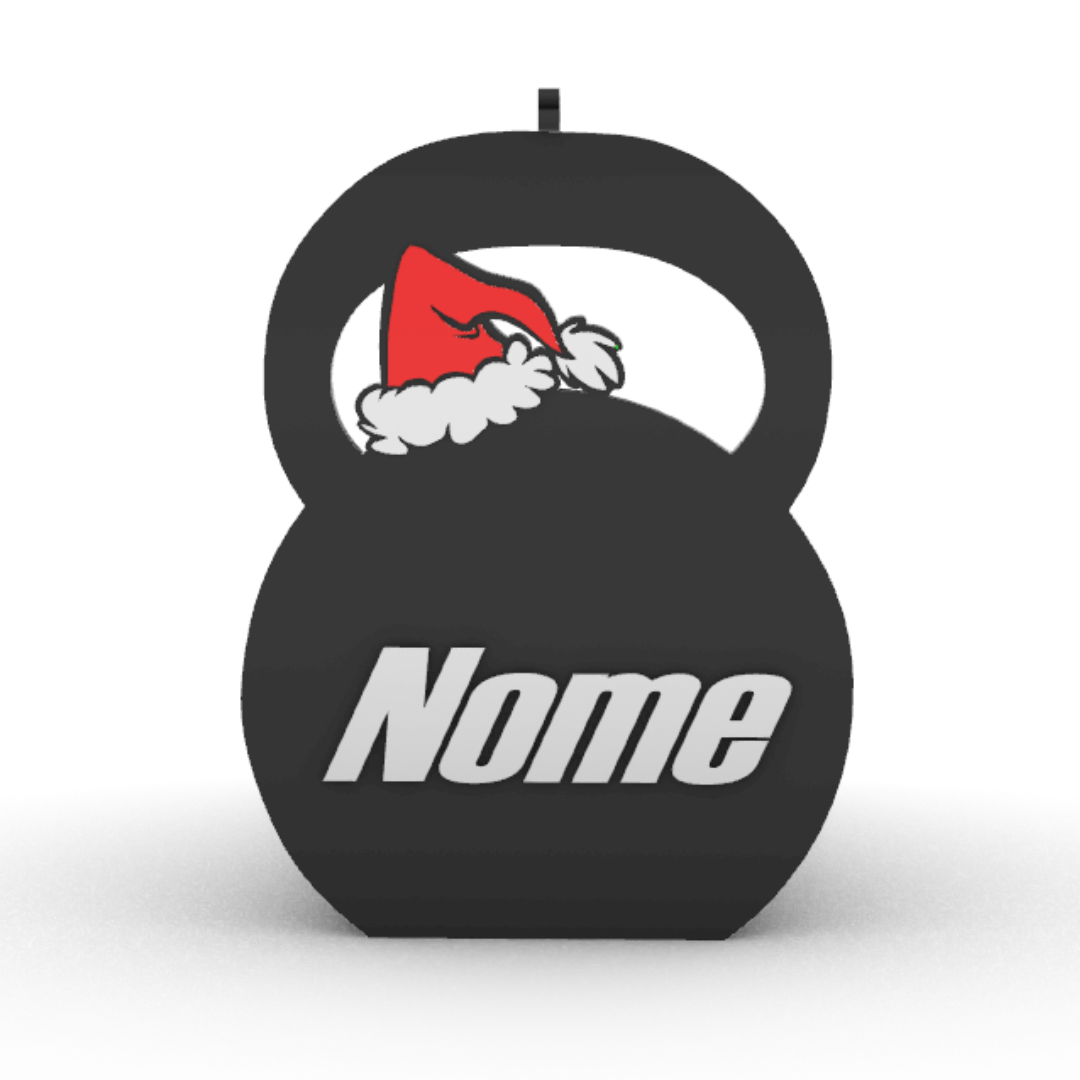 Pallina di Natale Palestra Personalizzata con Nome - Bicipite Manubrio Kettlebell