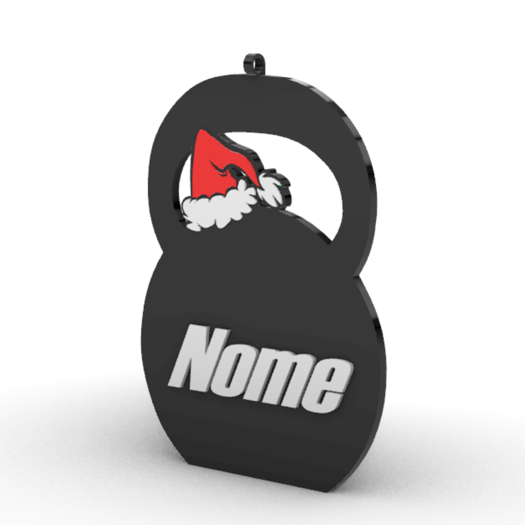 Pallina di Natale Palestra Personalizzata con Nome - Bicipite Manubrio Kettlebell