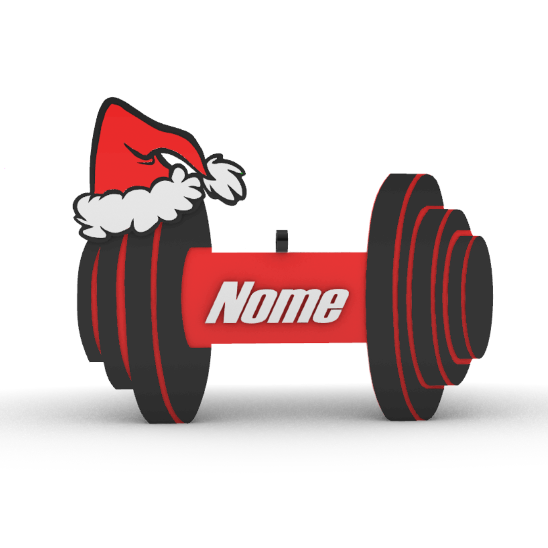 Pallina di Natale Palestra Personalizzata con Nome - Bicipite Manubrio Kettlebell