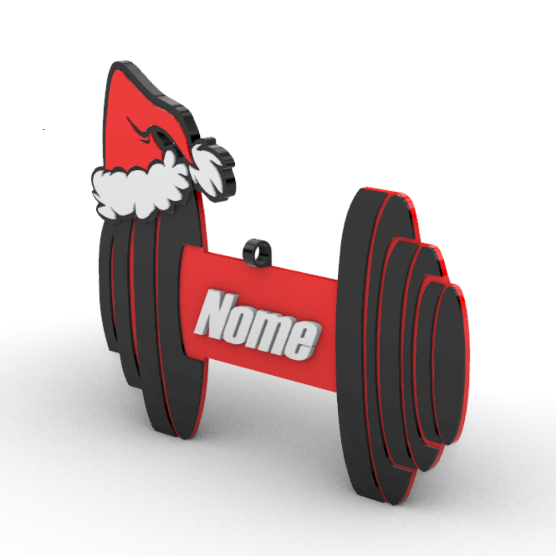 Pallina di Natale Palestra Personalizzata con Nome - Bicipite Manubrio Kettlebell