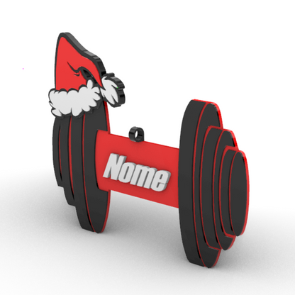 Pallina di Natale Palestra Personalizzata con Nome - Bicipite Manubrio Kettlebell