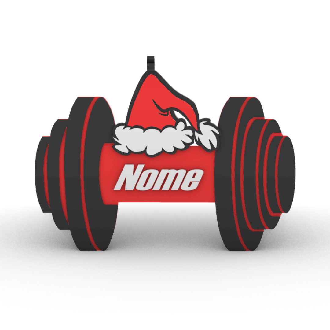 Pallina di Natale Palestra Personalizzata con Nome - Bicipite Manubrio Kettlebell