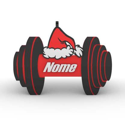 Pallina di Natale Palestra Personalizzata con Nome - Bicipite Manubrio Kettlebell