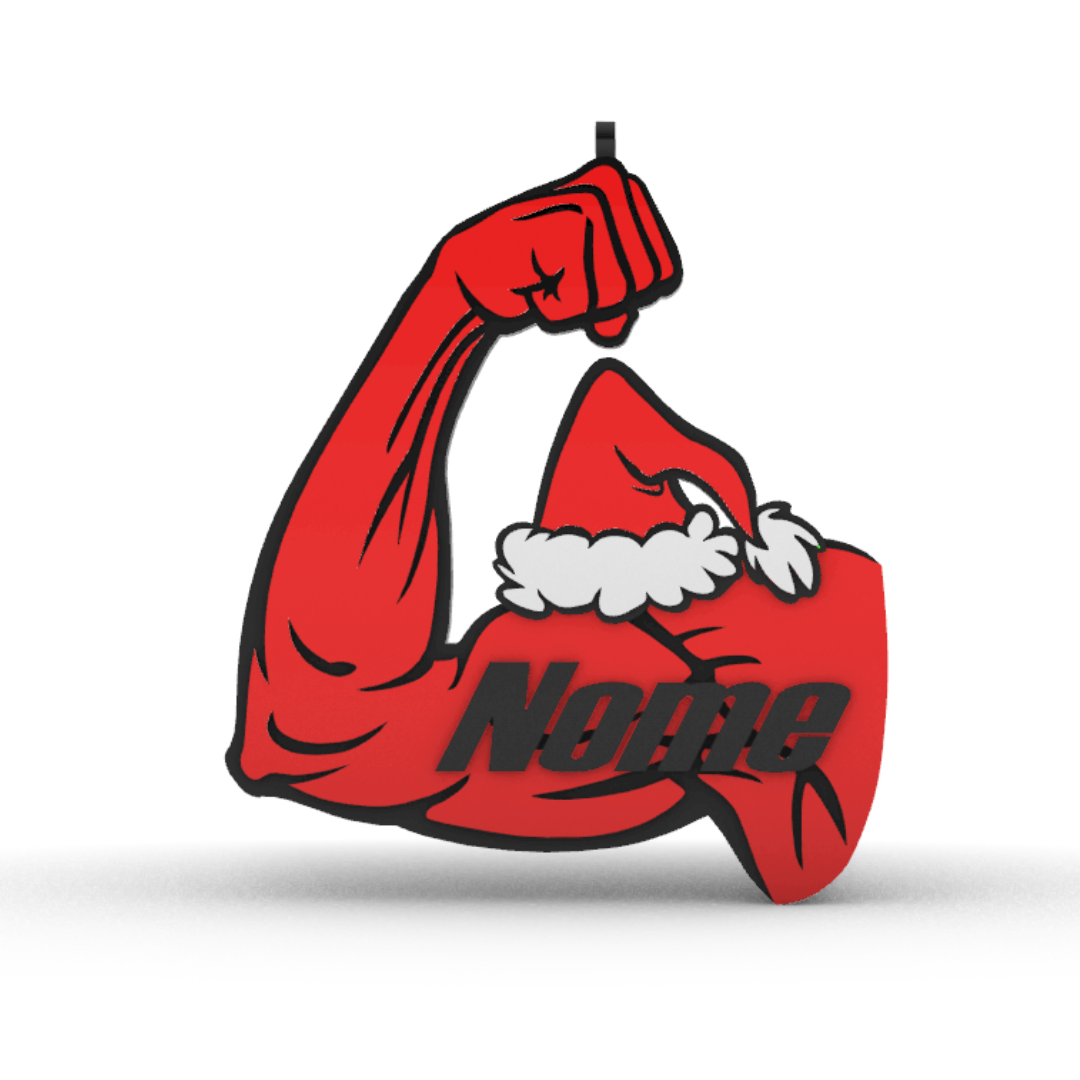 Pallina di Natale Palestra Personalizzata con Nome - Bicipite Manubrio Kettlebell