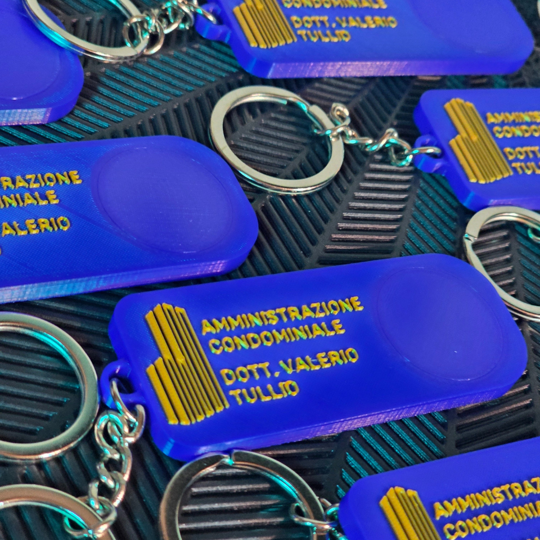 Portachiavi Personalizzato con Gettone per Carrello della Spesa - Versione Rettangolare