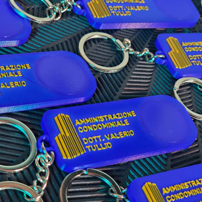 Portachiavi Personalizzato con Gettone per Carrello della Spesa - Versione Rettangolare