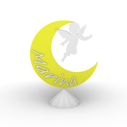 Luna Con Angelo - Idea Regalo Personalizzata