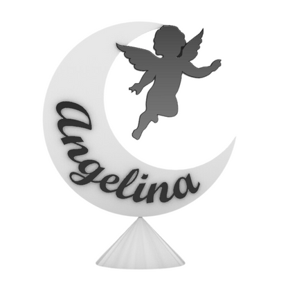 Luna Con Angelo - Idea Regalo Personalizzata