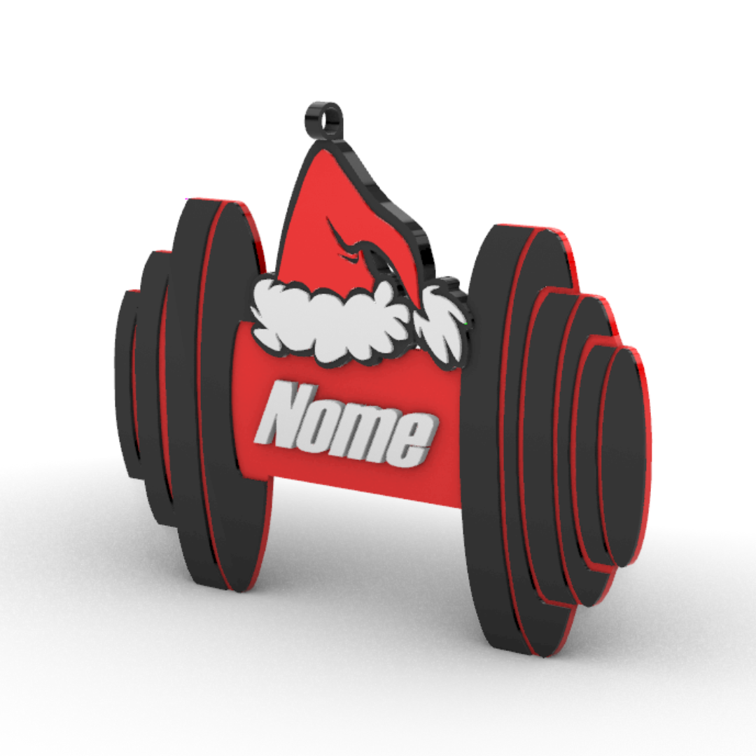 Pallina di Natale Palestra Personalizzata con Nome - Bicipite Manubrio Kettlebell
