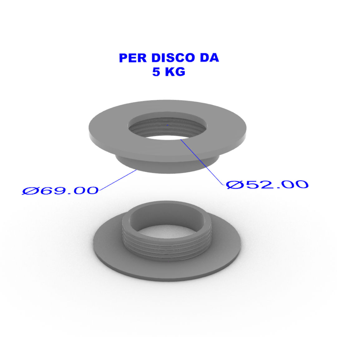 Borchiette interne dischi - riduzione diametro - Technogym - Linea Silver