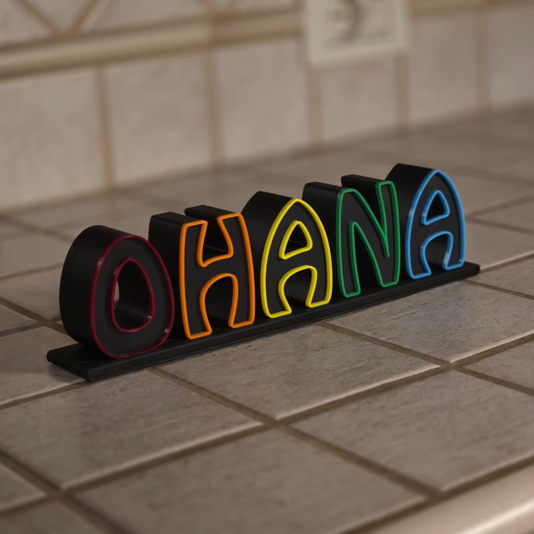 Scritta OHANA Sprammobile Personalizzabile