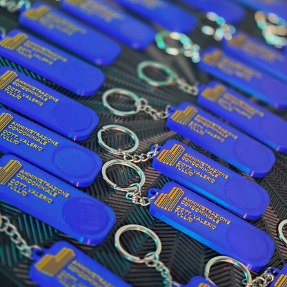 Portachiavi Personalizzato con Gettone per Carrello della Spesa - Versione Rettangolare