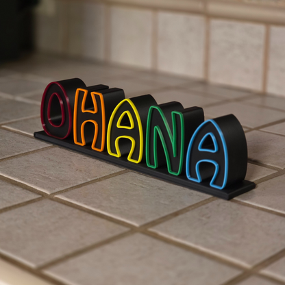 Scritta OHANA Sprammobile Personalizzabile