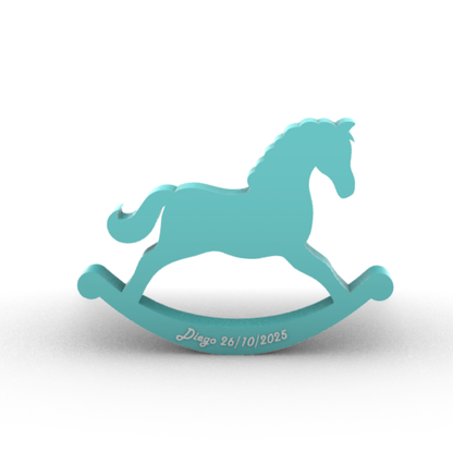 Cavallo a Dondolo in 3D con Dedica - Soprammobile Personalizzato