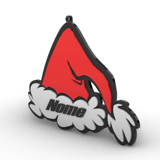 Pallina di Natale Personalizzata con Nome - Cappellino Fiocco Cuore