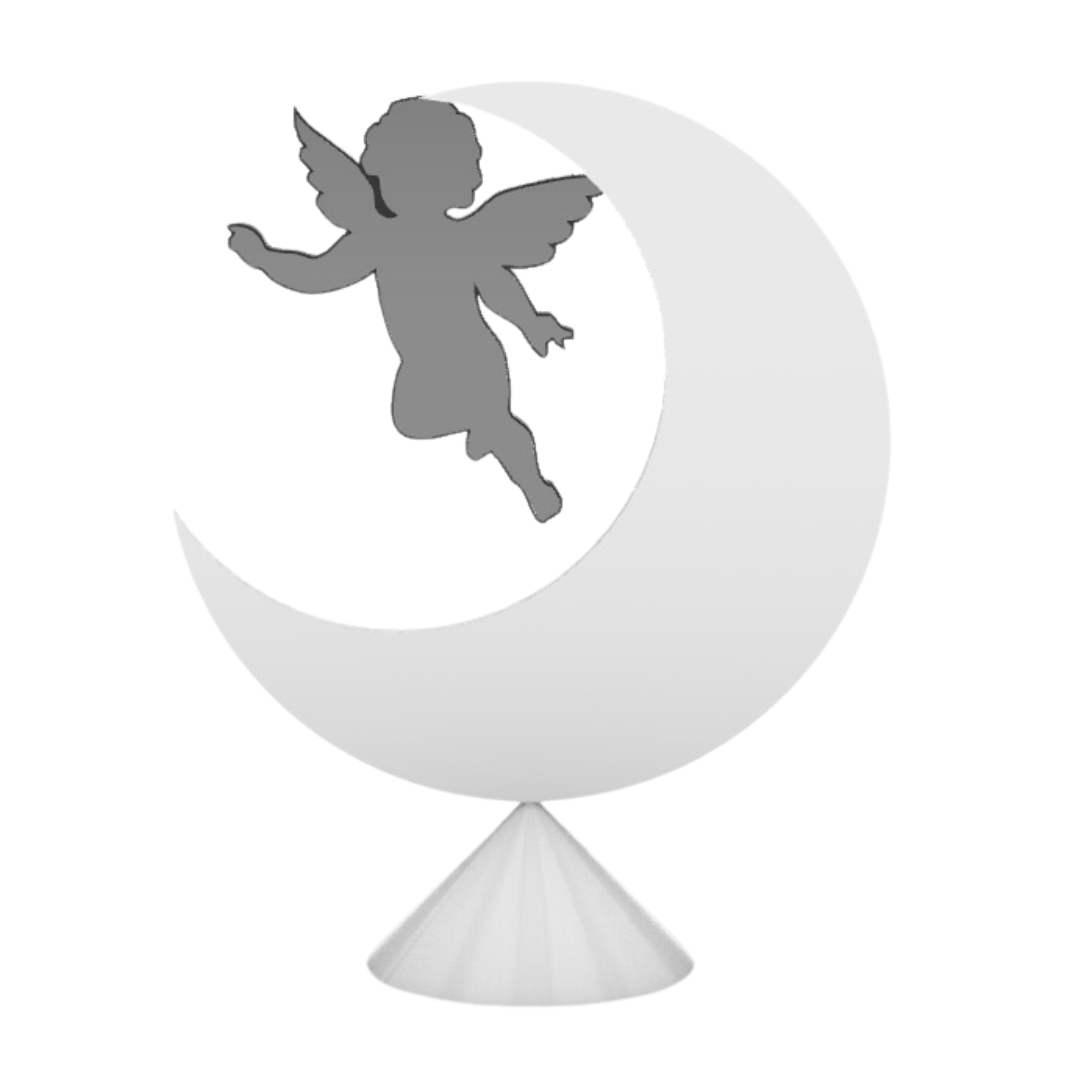 Luna Con Angelo - Idea Regalo Personalizzata
