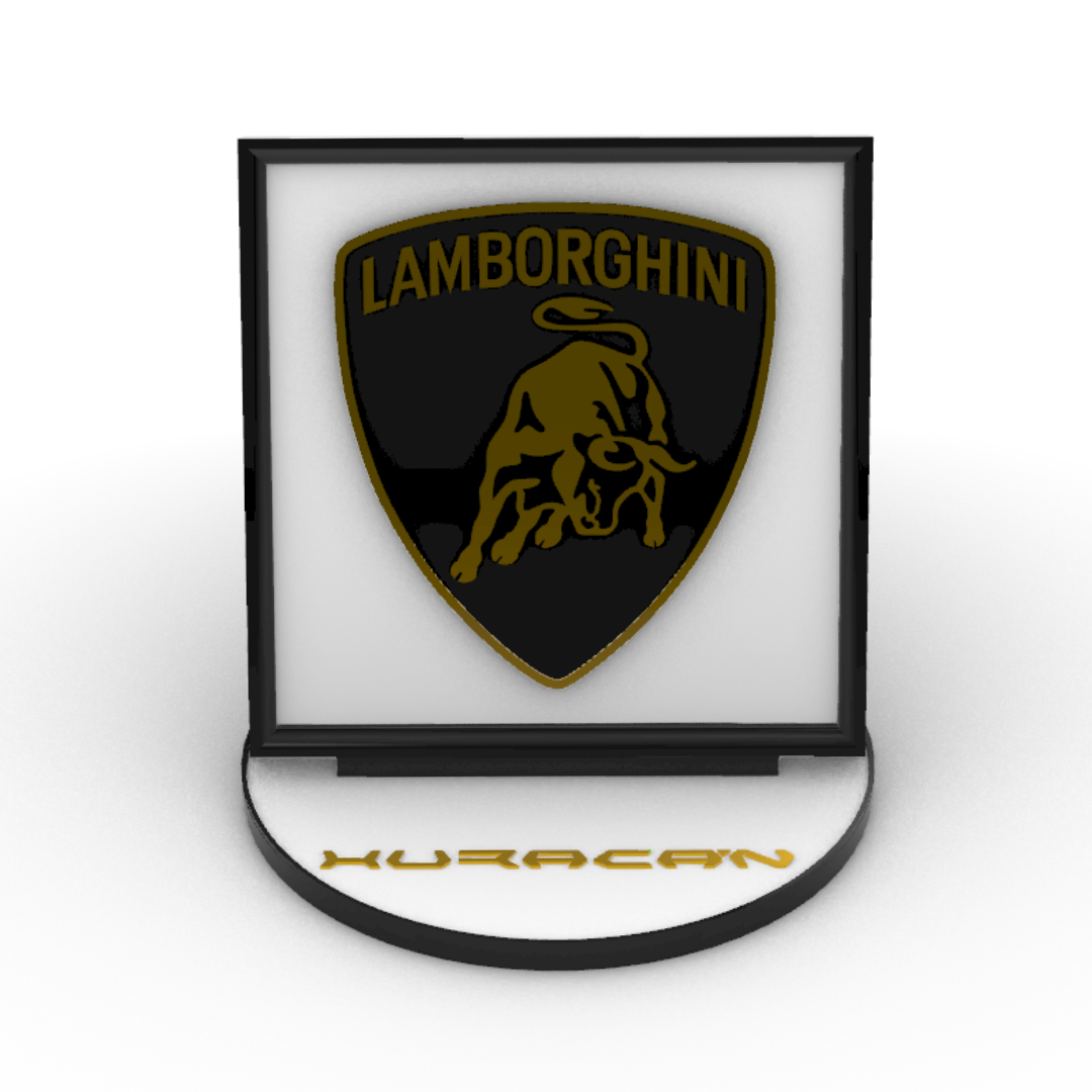 Quadro Lamborghini Huracan con Sfondo Texture e Piedistallo Removibile
