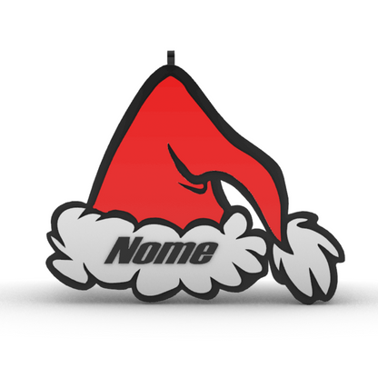 Pallina di Natale Personalizzata con Nome - Cappellino Fiocco Cuore