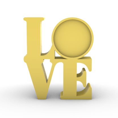 Scritta LOVE con Foto Incisa Sul Legno