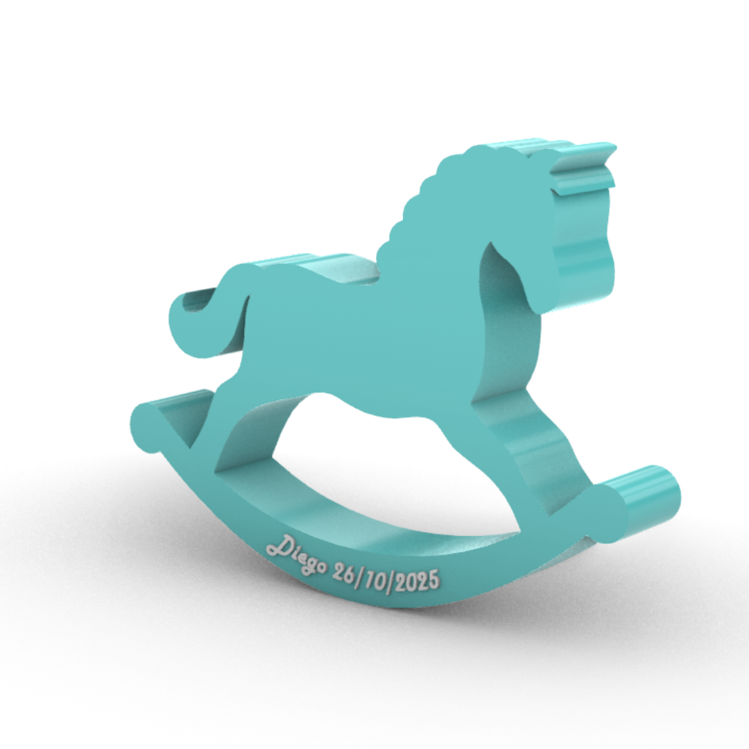 Cavallo a Dondolo in 3D con Dedica - Soprammobile Personalizzato