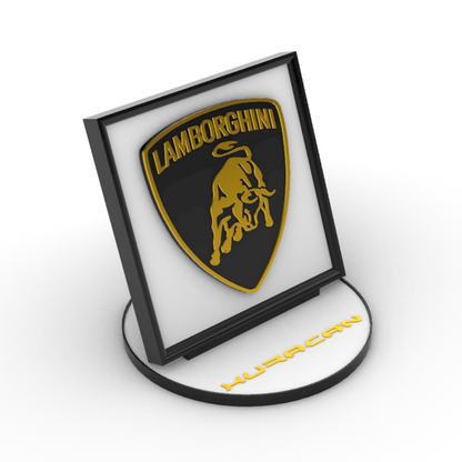 Quadro Lamborghini Huracan con Sfondo Texture e Piedistallo Removibile