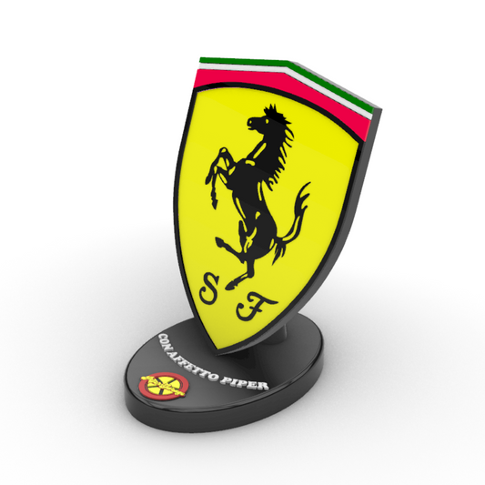 Idea Regalo Logo Ferrari su Piedistallo con Dedica