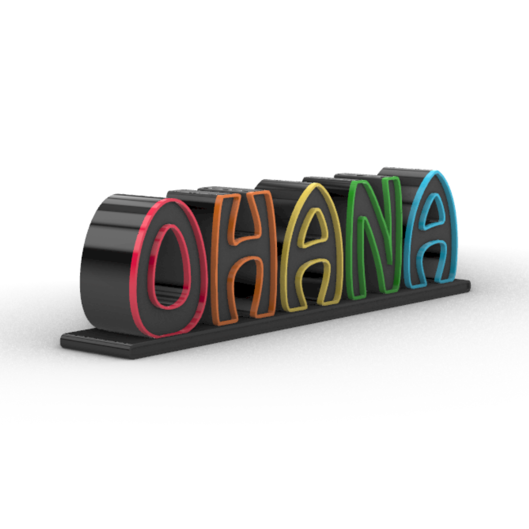Scritta OHANA Sprammobile Personalizzabile