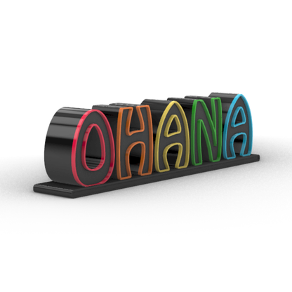 Scritta OHANA Sprammobile Personalizzabile