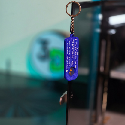 Portachiavi Personalizzato con Gettone per Carrello della Spesa - Versione Rettangolare