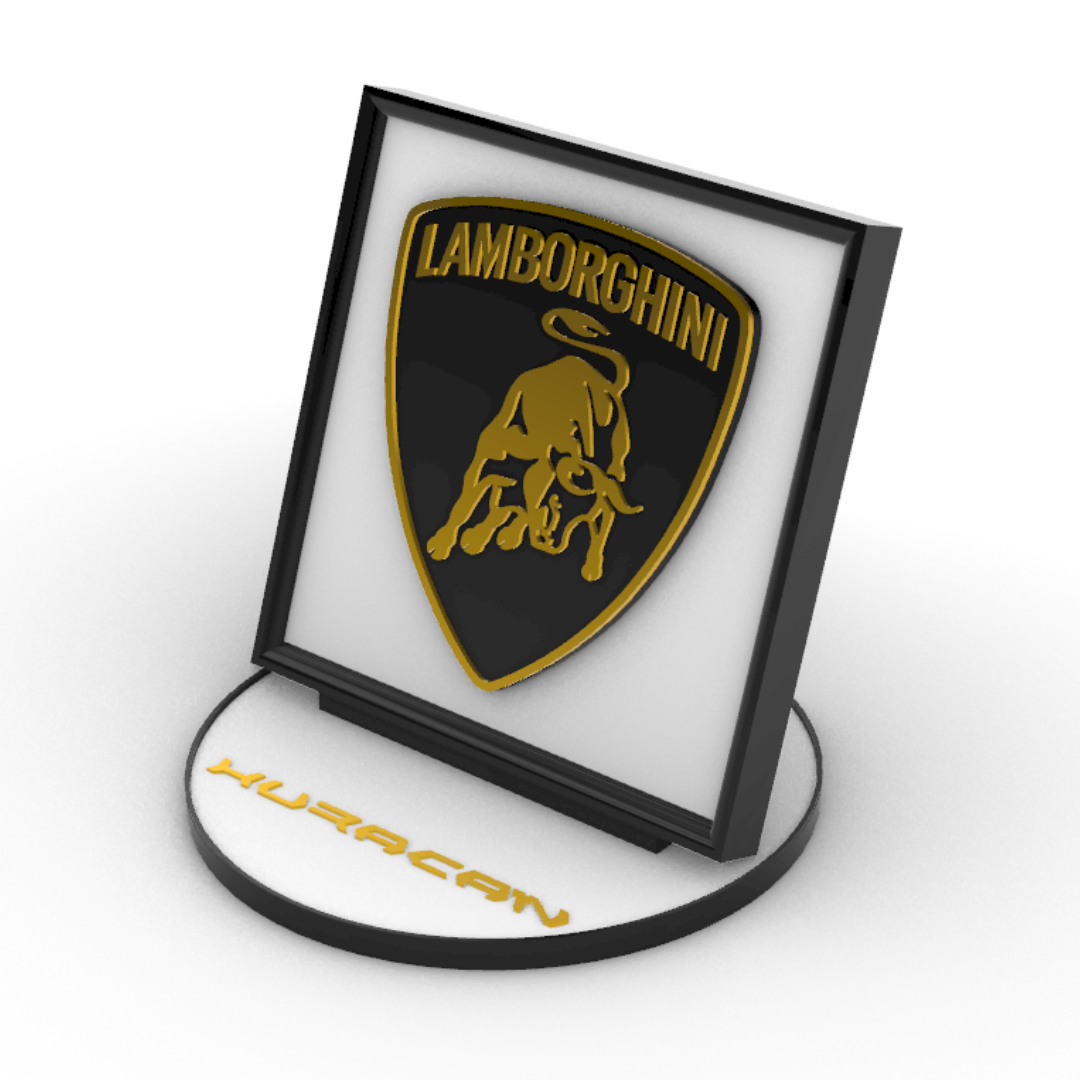 Quadro Lamborghini Huracan con Sfondo Texture e Piedistallo Removibile