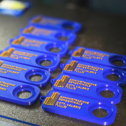 Portachiavi Personalizzato con Gettone per Carrello della Spesa - Versione Rettangolare