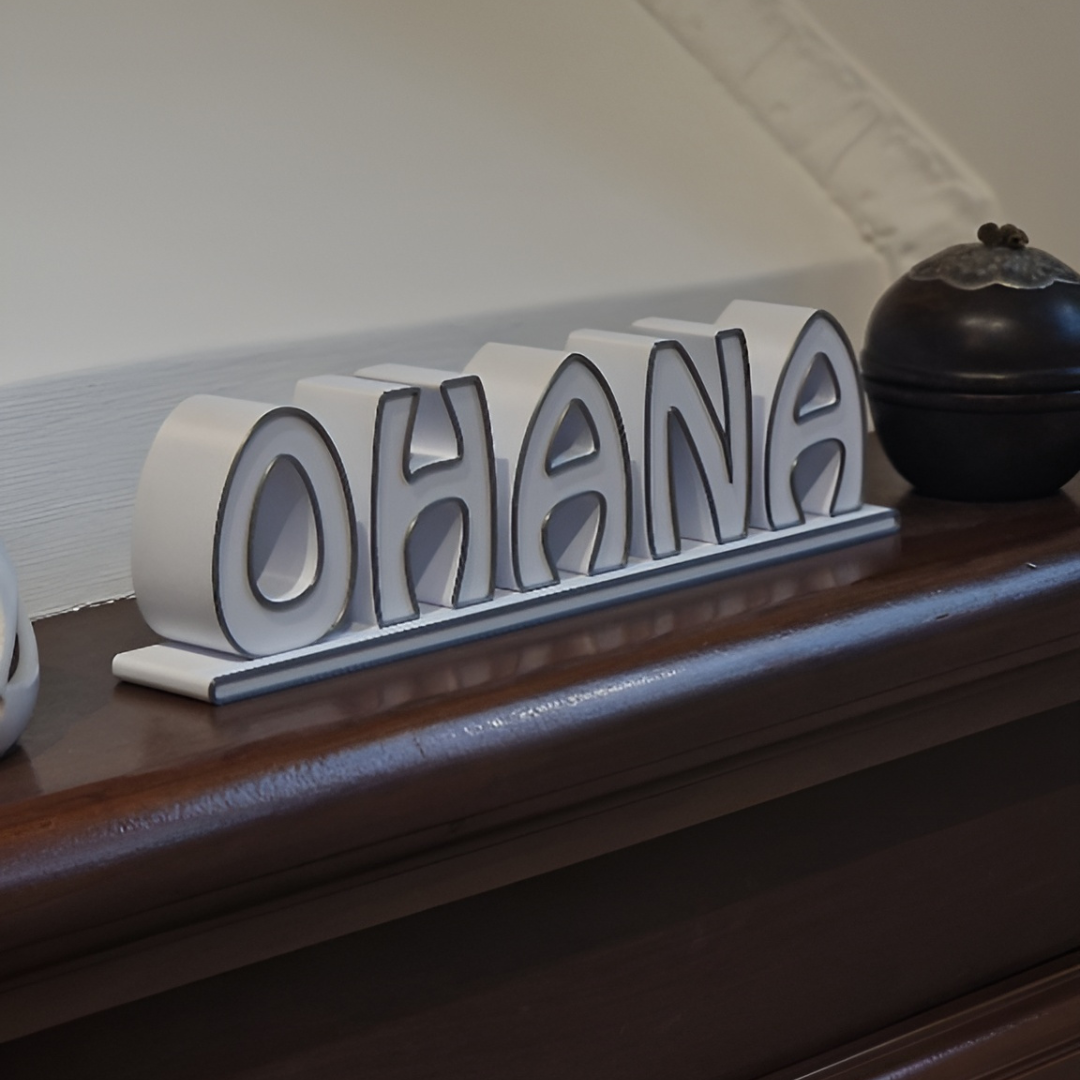 Scritta OHANA Sprammobile Personalizzabile