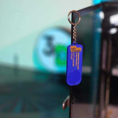 Portachiavi Personalizzato con Gettone per Carrello della Spesa - Versione Rettangolare