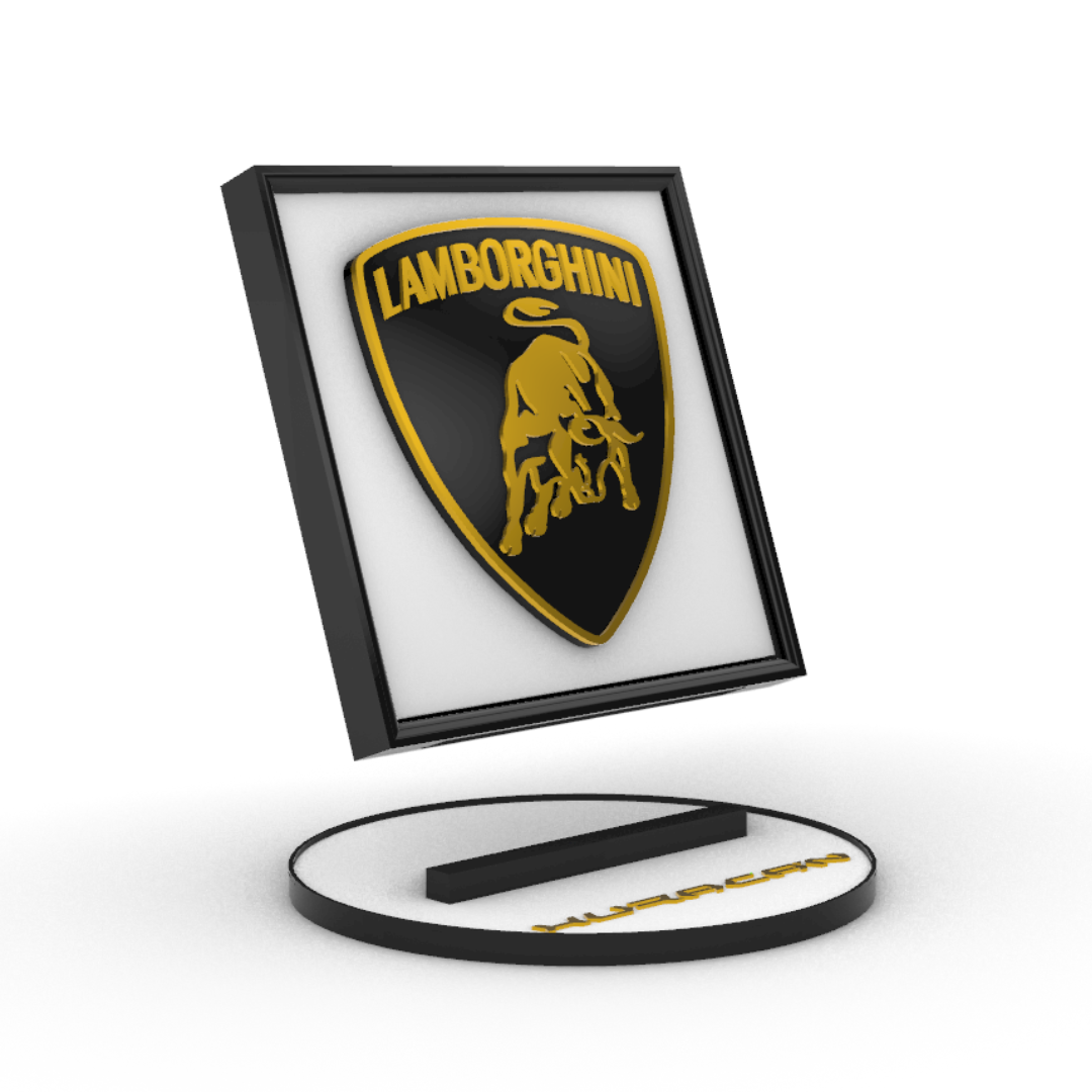 Quadro Lamborghini Huracan con Sfondo Texture e Piedistallo Removibile