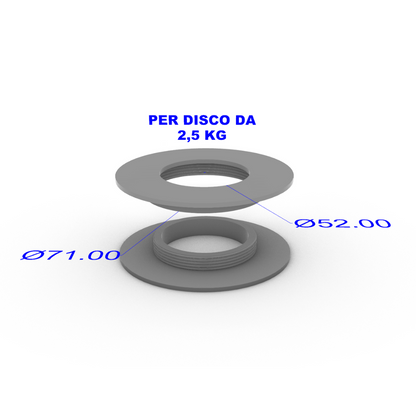 Borchiette interne dischi Technogym - Linea Silver