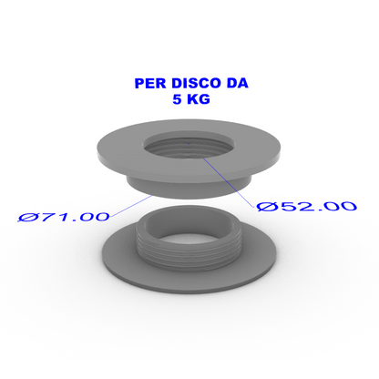 Borchiette interne dischi Technogym - Linea Silver