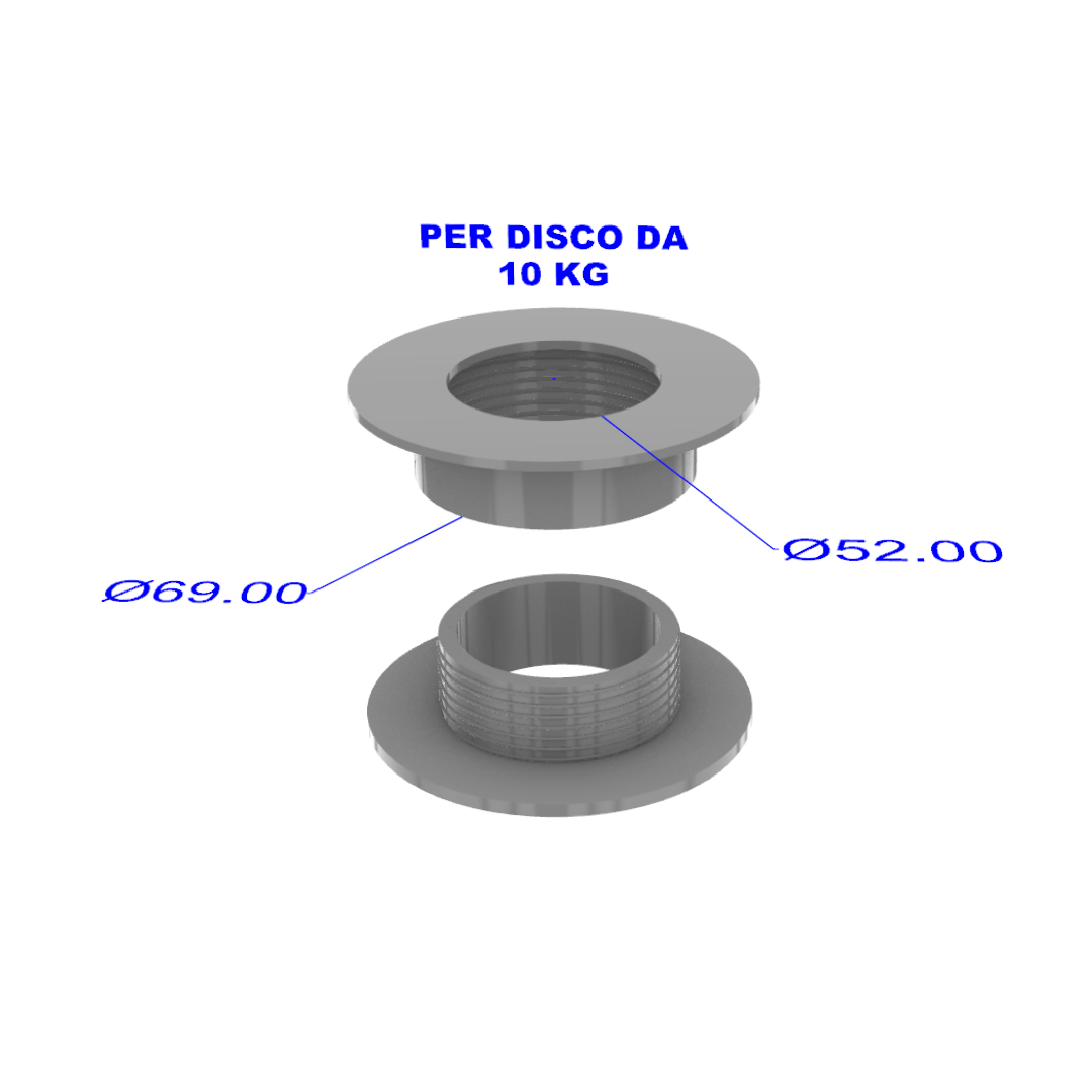 Borchiette interne dischi - riduzione diametro - Technogym - Linea Silver