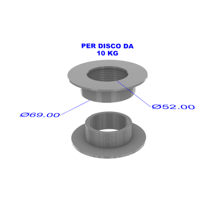 Borchiette interne dischi - riduzione diametro - Technogym - Linea Silver