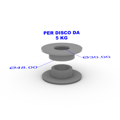 Borchiette interne dischi - riduzione diametro - Technogym - Linea Silver