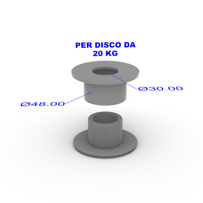 Borchiette interne dischi - riduzione diametro - Technogym - Linea Silver