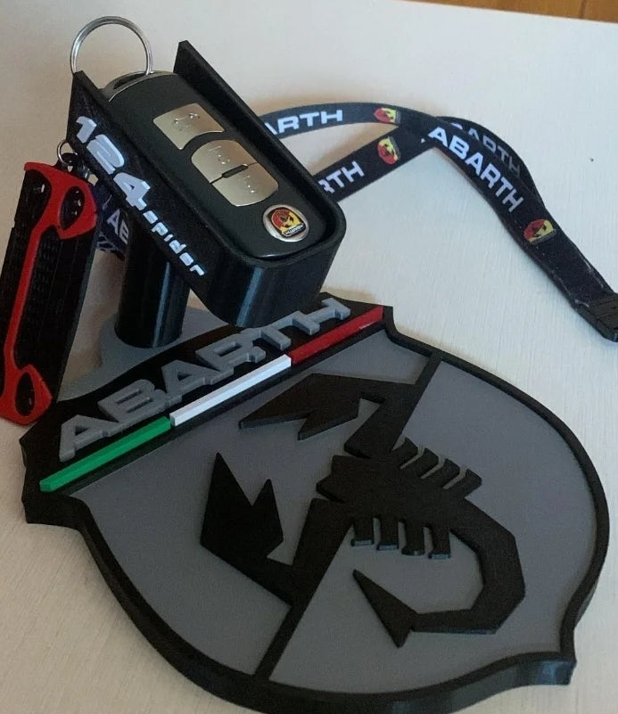Appoggio Chiave Abarth 124 Spider  - Portachiavi da Tavolo