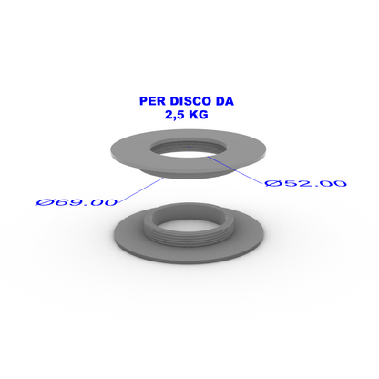 Borchiette interne dischi - riduzione diametro - Technogym - Linea Silver