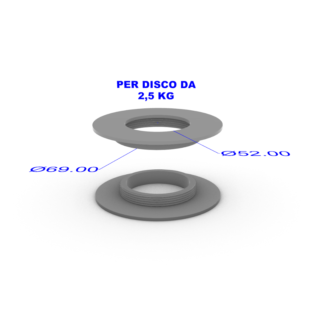 Borchiette interne dischi - riduzione diametro - Technogym - Linea Silver